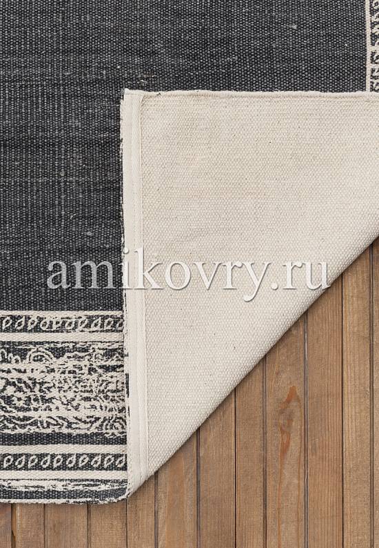Безворсовый ковер ручной работы из Индии JHC-17-03 natural-dark grey