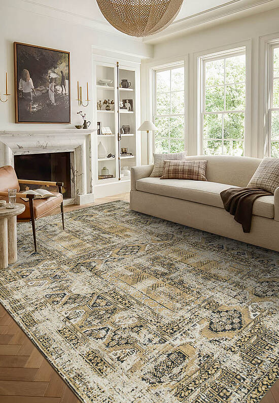 Винтажный безворсовый ковер из Бельгии LM3297-L09