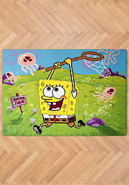 дизайн ковра Confetti Kids Sponge Bob Jellyfish Fields-01 Green