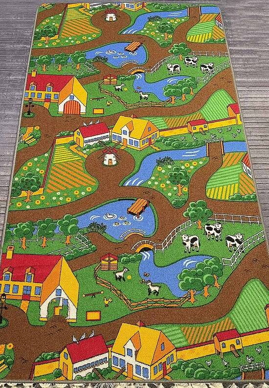 Двухсторонний детский игровой коврик DUO City Grey+Farm discount19