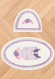 дизайн комплекта ковриков для ванной Confetti Bath Bella Bird Cage 04 Purple