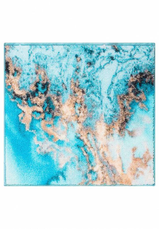 Бирюзовый коврик для ванной  Water Foam 01 Blue