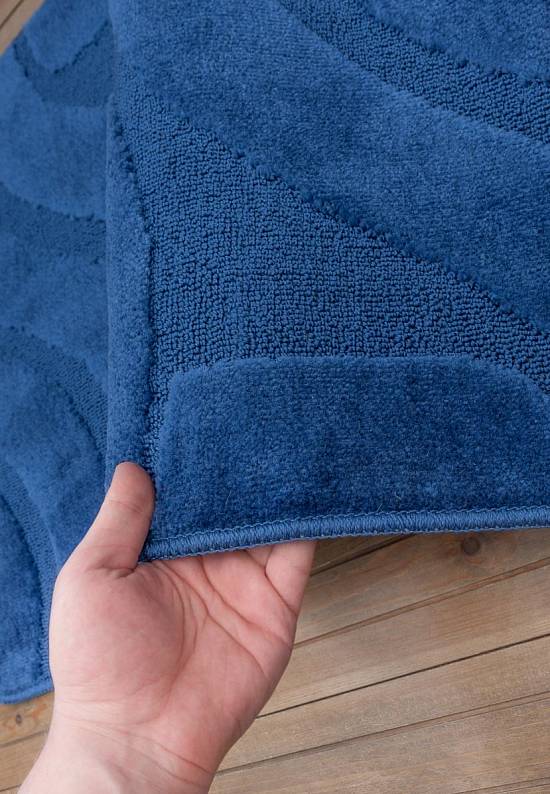 Синий комплект ковриков для ванной комнаты и туалета Symphony 2582 Dark Blue PS