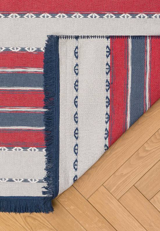 Двусторонний ковер из хлопка ARC 05 Red Navy