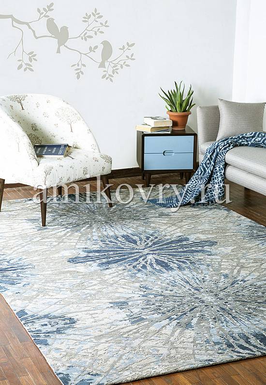 Дизайнерский ковер ручной работы 8/8-RWB ESK-400-Classic Gray/Denim Blue