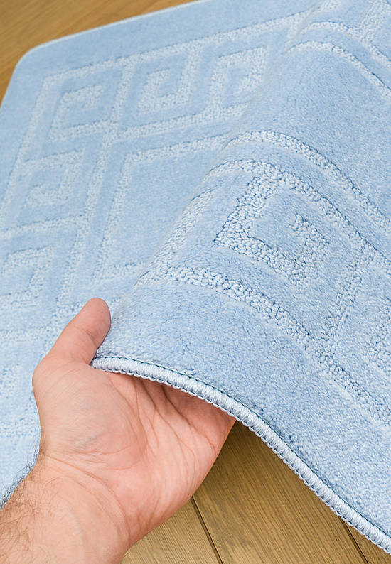 Голубой комплект ковриков для ванной и туалета Ethnic 2522 Baby Blue PS