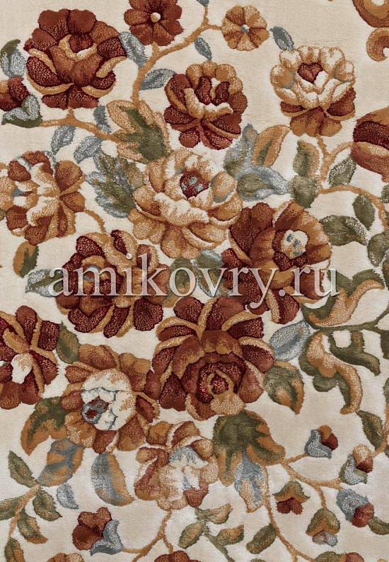 Бельгийский рельефный ковер из вискозы 02C058-Ivory