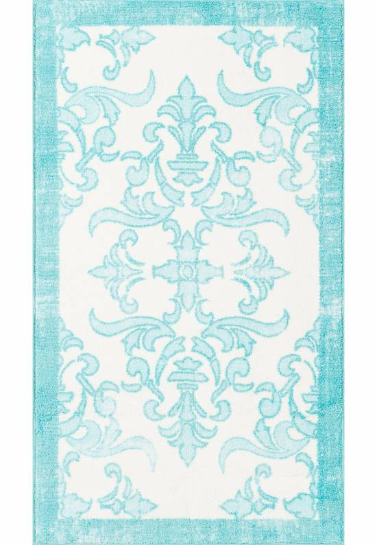 Бирюзовый коврик для ванной  Shabby Damask 01 Blue