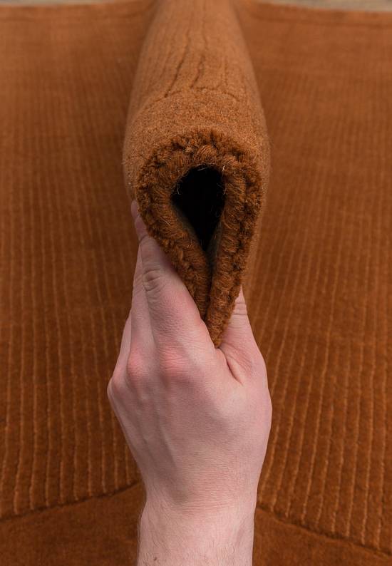 Однотонный шерстяной ковер Terracotta