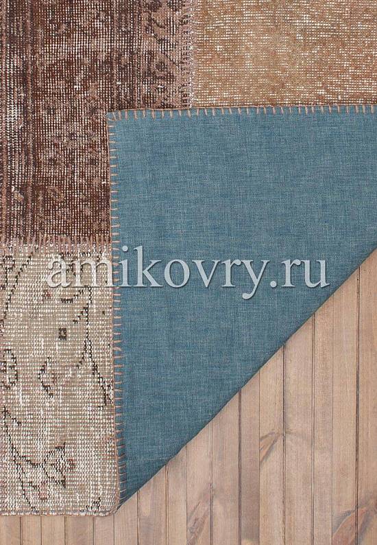 Безворсовый ковер-пэчворк ручной работы 022-Anthracite