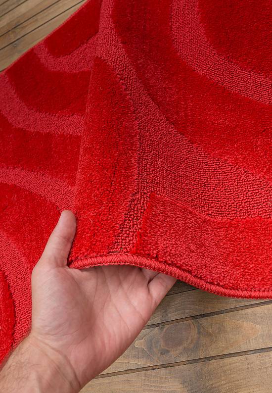 Красный комплект ковриков для ванной комнаты и туалета Symphony 2586 Red BQ