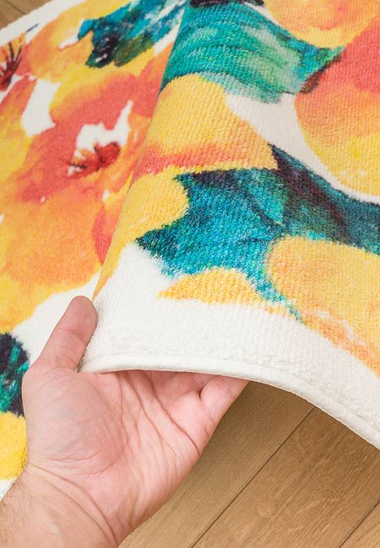Разноцветный коврик для ванной Flower Dust 01 Yellow