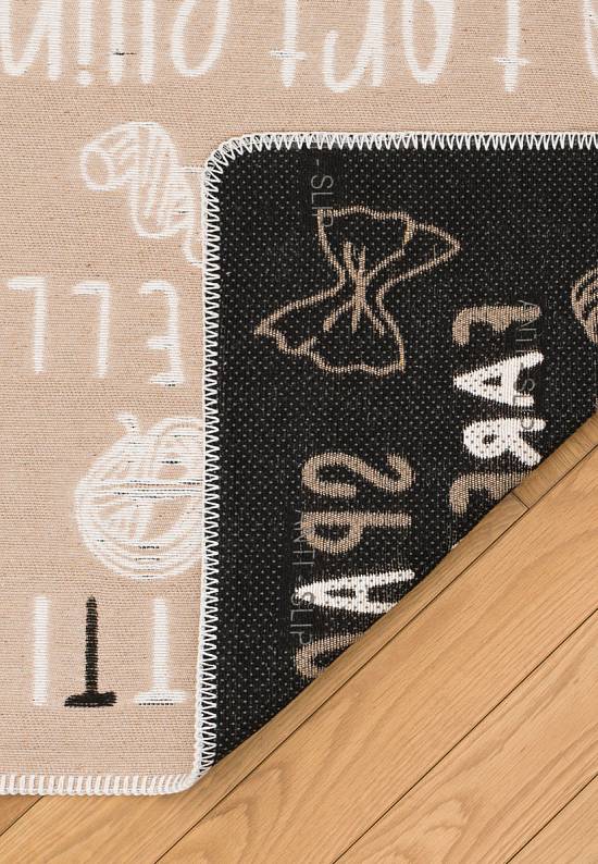 Безворсовый ковер из хлопка ARN 04 Beige White