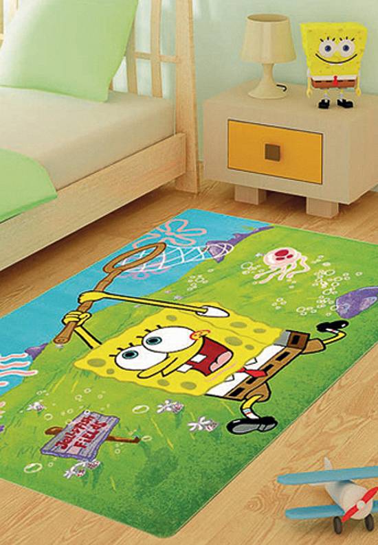 Детский ковер с ворсом Sponge Bob Jellyfish Fields-01 Green