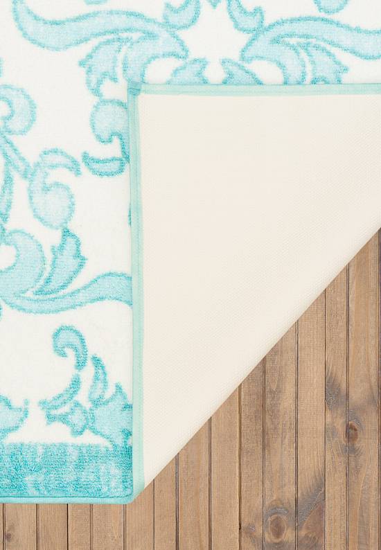 Бирюзовый коврик для ванной  Shabby Damask 01 Blue