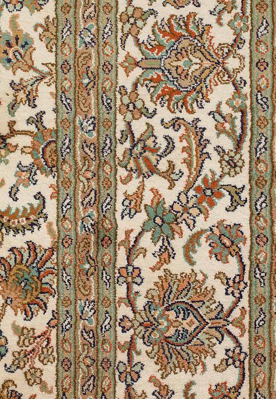 Шелковый ковер ручной работы из Индии Kerman Beige Brown