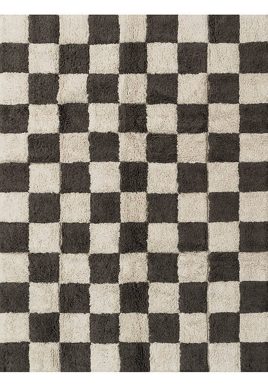 Детский стираемый ковер Chess Dark Grey