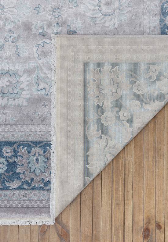 Классический винтажный ковер из бамбукововй вискозы 840-Grey Navy