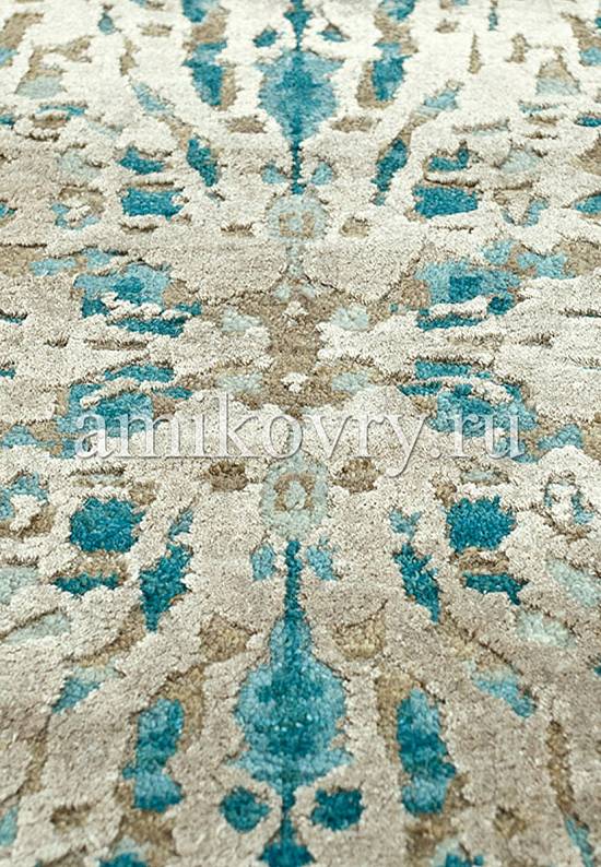 Дизайнерский ковер ручной работы 8/8-RWB ESK-400-Mink/Light Turquoise