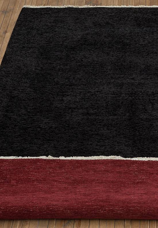 Двусторонний безворсовый ковер PPA274 Bordo-Black