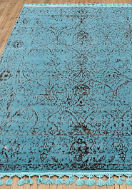 ковер в перспективе против ворса Saten 01 Turquoise