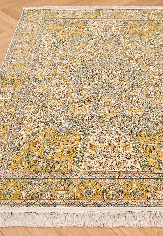 Шелковый ковер ручной работы Gumband Gold Beige