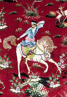 фрагмент ковра Ottoman Silk Shekargah-Modern Red