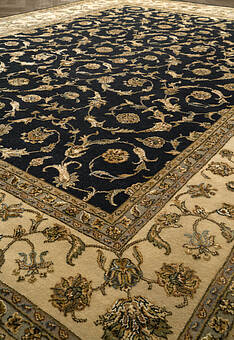 фрагмент ковра Kashan gold 10/10 RS-318 Black-Beige