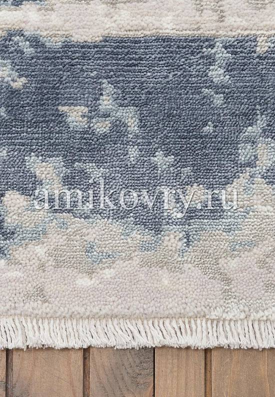 Винтажный турецкий ковер из шерсти и вискозы 637-Beige Blue