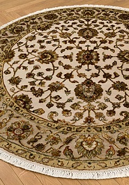ковер в перспективе против ворса Kashan gold 10/10 SC-733-1-Ivory/Camel круг
