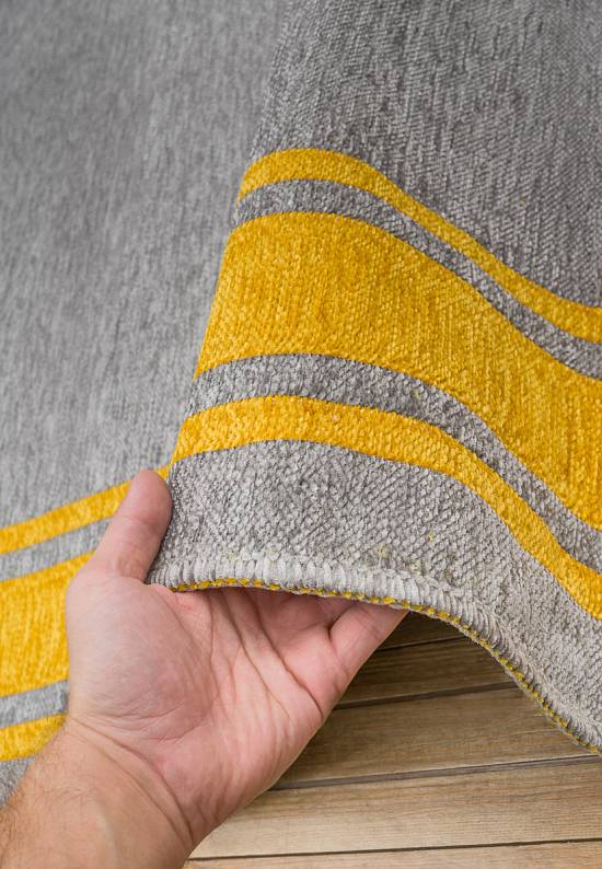 Двусторонний безворсовый ковер из шенилла NK 06 Grey Yellow