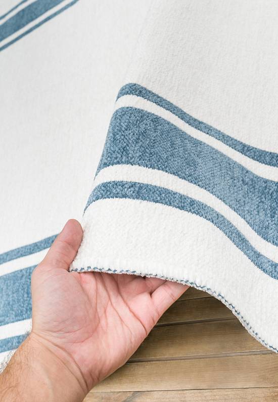 Двусторонний безворсовый ковер NK 06 Blue White