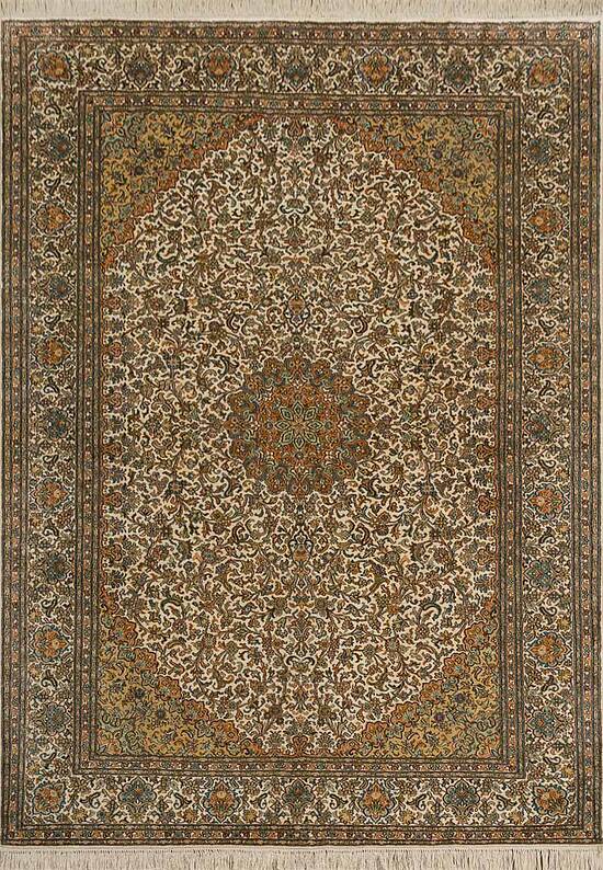 Шелковый ковер ручной работы IIST-GI75KE5ZZ Kashan Cream