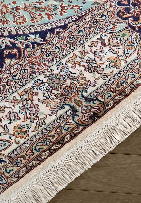 Шелковый ковер ручной работы IIST-GI9CKE92J Kashan Blue