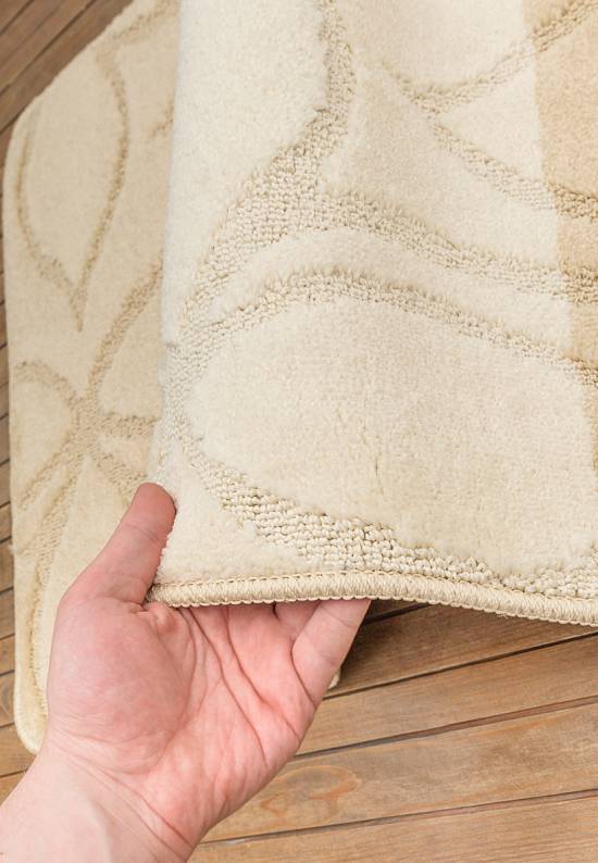 Бежевый комплект ковриков для ванной комнаты и туалета Erdek 2540 Beige BQ