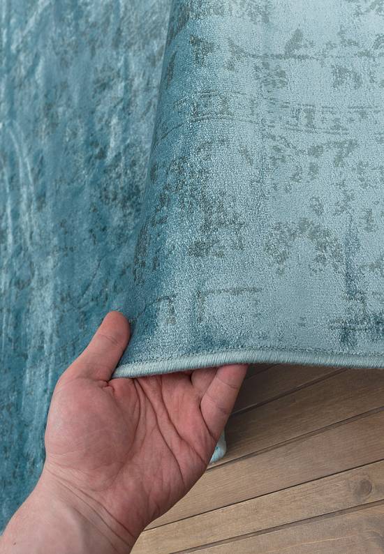 Неоклассический вискозный ковер из Турции MG165-Turquoise