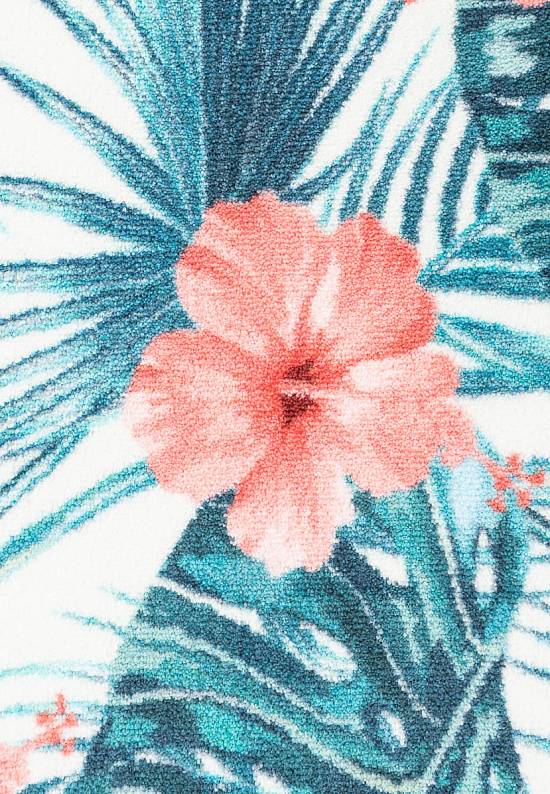 Бирюзовый коврик для ванной  Hibiscus 03 Coral