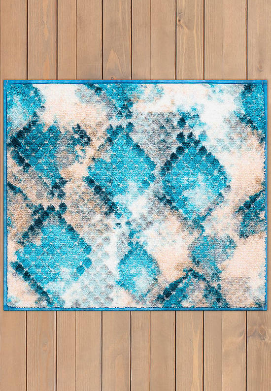 Квадратный коврик для ванной Snakeskin 01 Blue