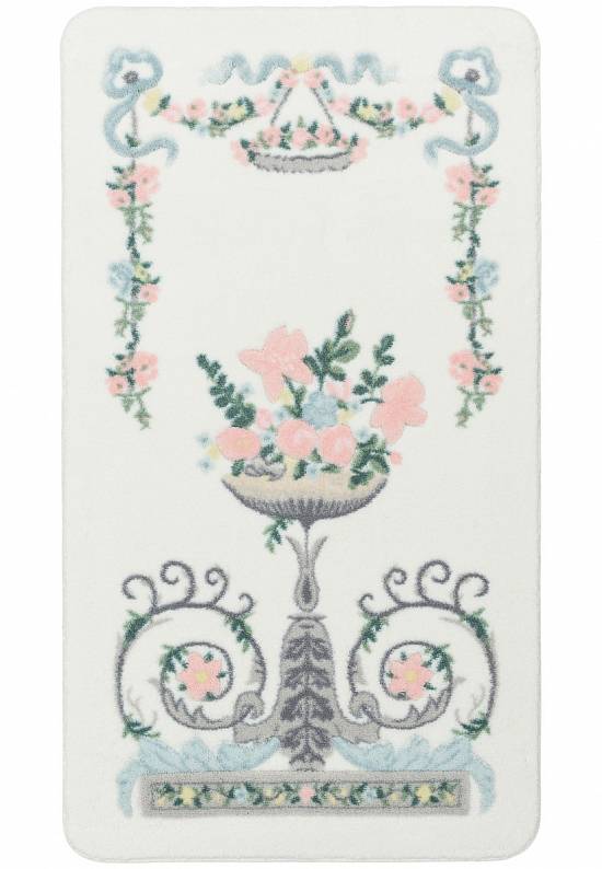 Белый коврик для ванной La Fontaine 01 Pink