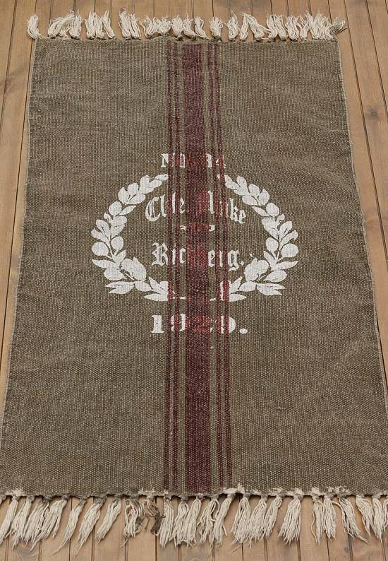 Безворсовый ковер из хлопка JHC-15 beige-red-white no34
