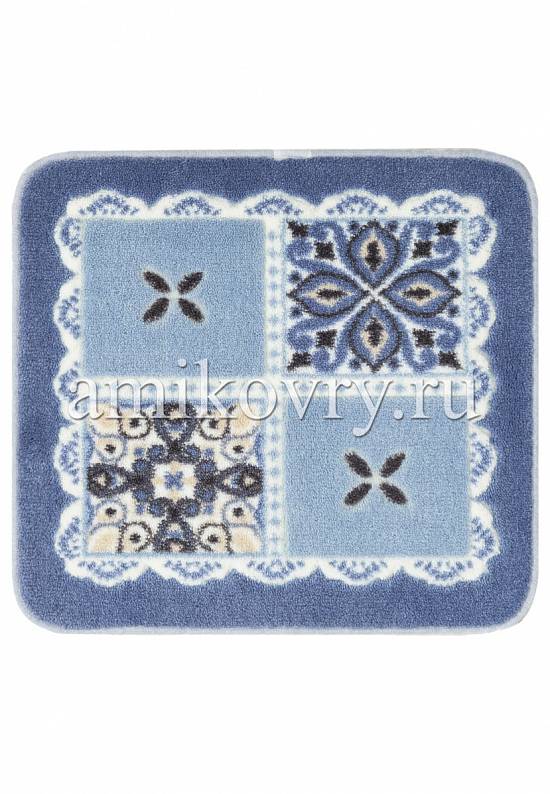 Голубой коврик для ванной Ceramic 01 Blue