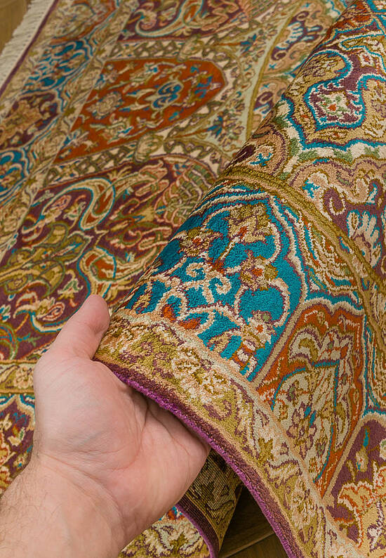 Шелковый ковер ручной работы IIST-GI97K2JJ5 Khatamband