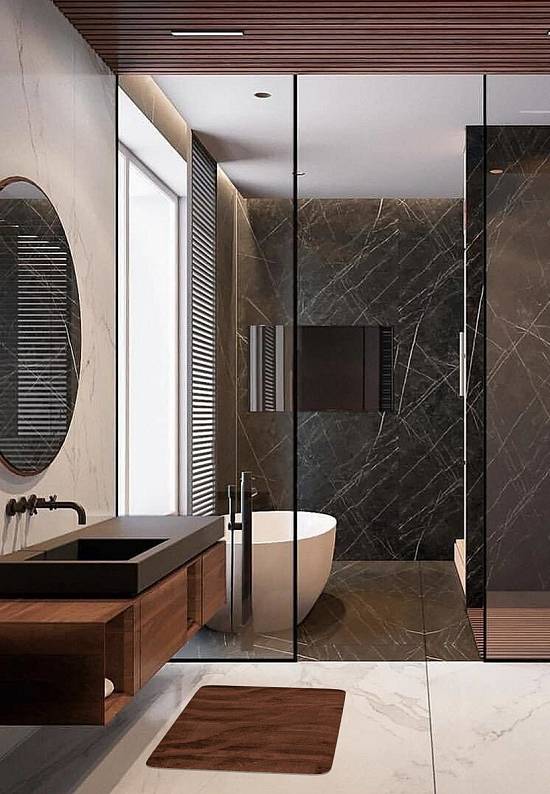 Коричневый коврик для ванной Symphony 2518 Brown