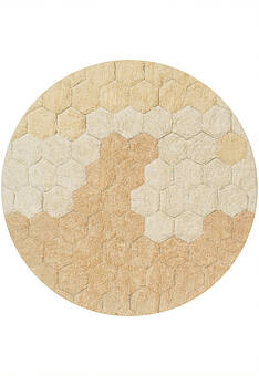 дизайн ковра Lorena Canals Cotton Honeycomb Gold круг