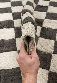 фактура ковра Lorena Canals Cotton Chess Dark Grey