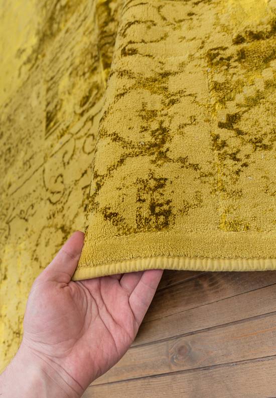 Турецкий ковер из хлопка и вискозы Patchwork Mustard