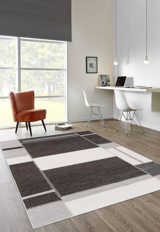 Двусторонний безворсовый ковер NK 08 Grey Antrasit