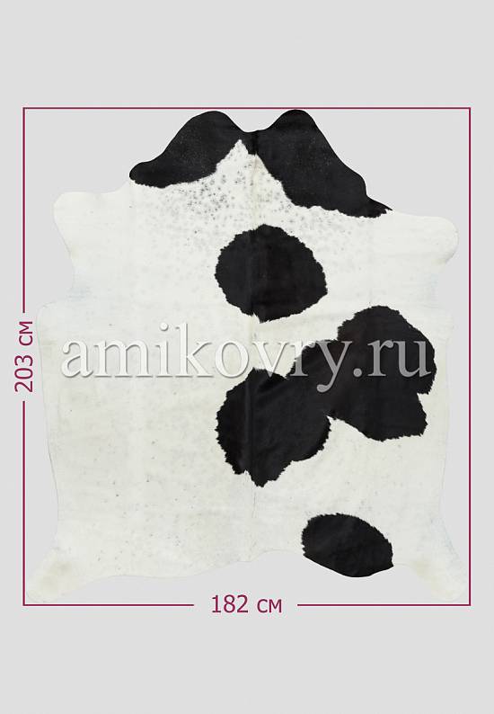 Натуральная шкура коровы Чёрно-белая 220