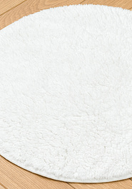 коврик для ванной в перспективе Confetti Bath Cotton Organic Soft Light 1601 White круг