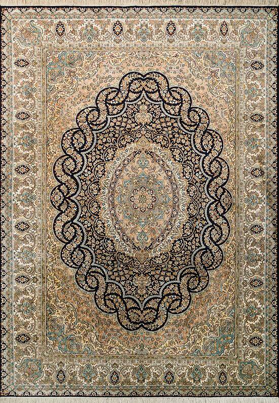 Шелковый ковер ручной работы IIST-GI7KKEKJ2 Kashan Blue